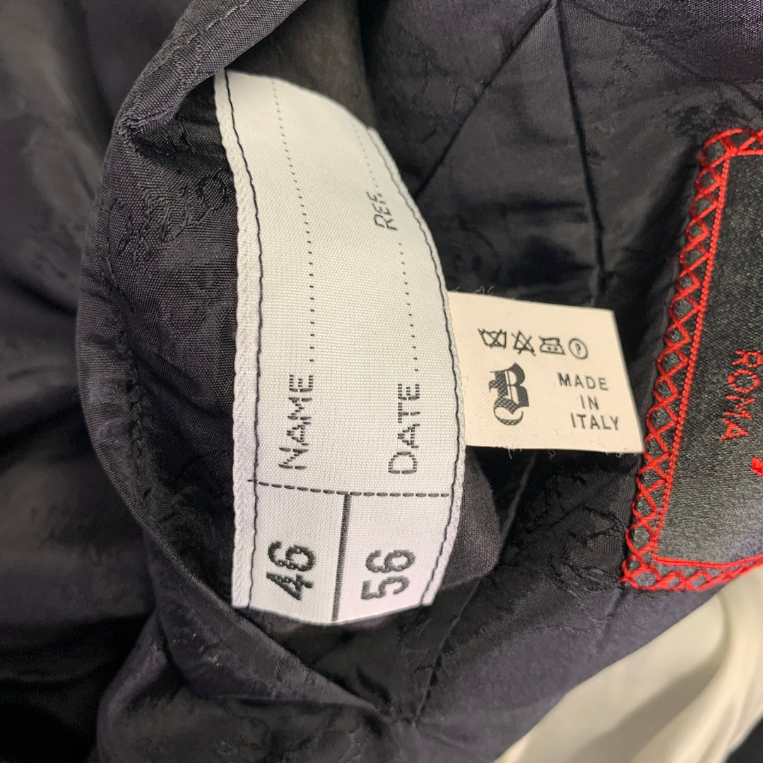 BRIONI Size 46 Black Wool Double Breasted Tuxedo