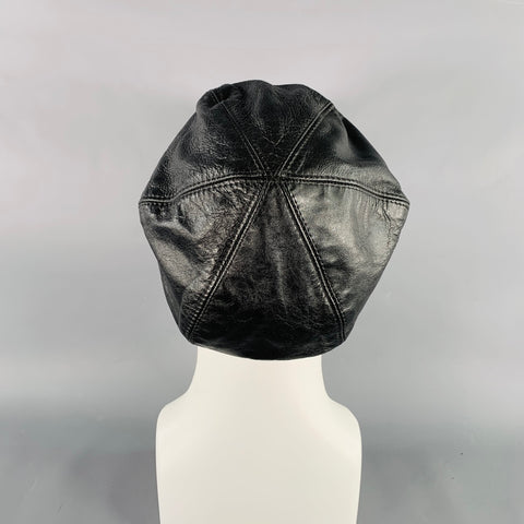 HARLEY DAVIDSON Black Brown Logo Leather Chain Studs Cap Hat