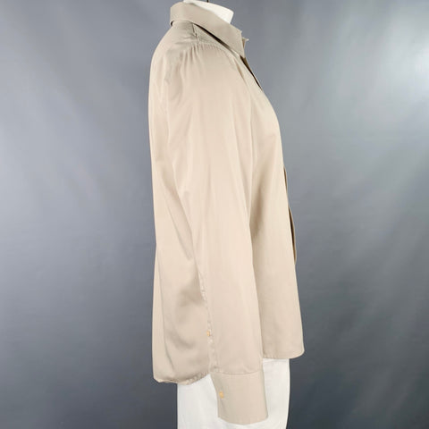 Chemise J.LINDEBERG à manches longues en coton mélangé gris avec bande contrastante, taille XL