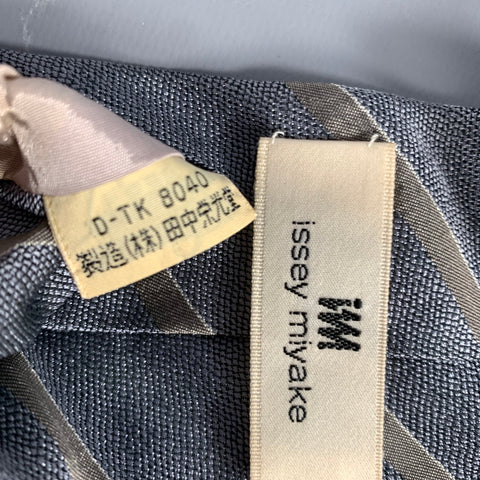 ISSEY MIYAKE Gray Tan Stripe Silk Tie