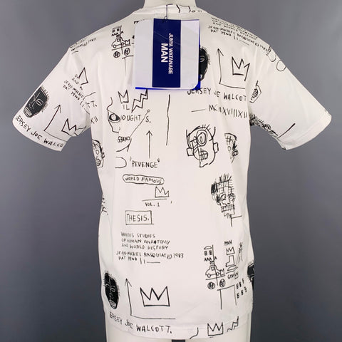 JUNYA WATANABE 2022 Size M White Black Basquiat Graphic Cotton Crew Neck T-shirt