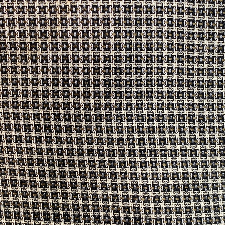 CORNELIANI Size 46 Regular Black White Grid Silk Virgin Wool Notch Lapel Sport Coat