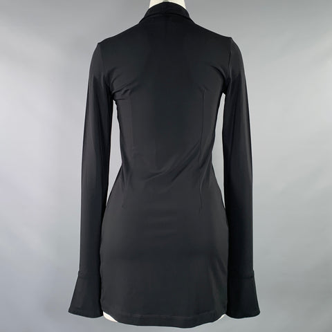 ETERNE Size S Charlie Black Viscose Blend Button Up Shirt