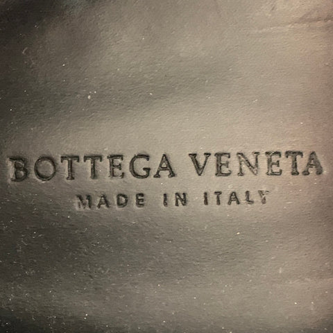 BOTTEGA VENETA Size 11 Black Leather Textured Zig Zag Lace-Up Shoes