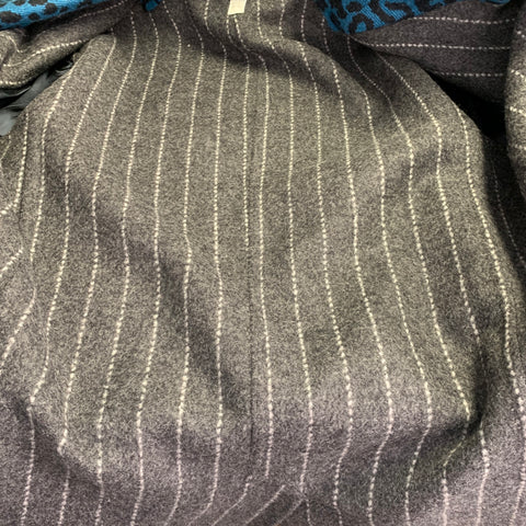 PAUL SMITH Size 38 Blue Black Animal Print Wool Alpaca Notch Lapel Coat