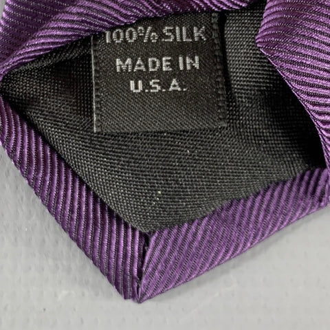 Cravate en soie à rayures diagonales violettes, noires et blanches JOHN VARVATOS