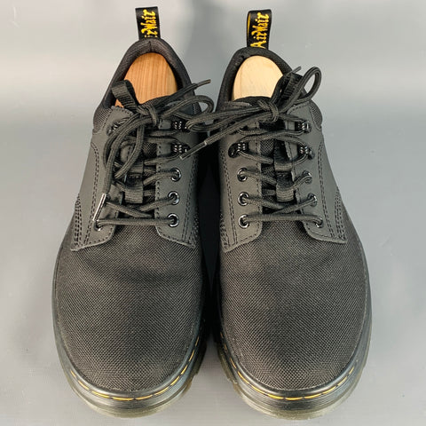 DR. MARTENS Size 10 Reeder Black Nylon Chunky Sole Lace Up Shoes
