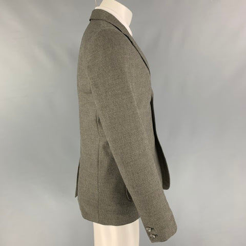 A.P.C. Size M Grey Cream Cotton Wool Notch Lapel Sport Coat