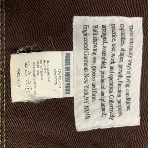ENGINEERED GARMENTS Size S Taupe Brown Herringbone Peak Lapel Jacket