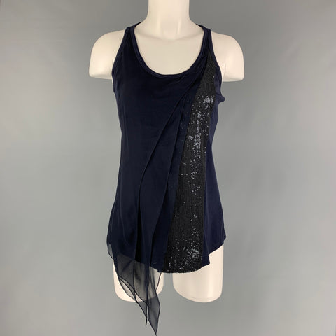 J.MENDEL Top de vestir sin mangas de tejidos mixtos de seda azul marino talla 4