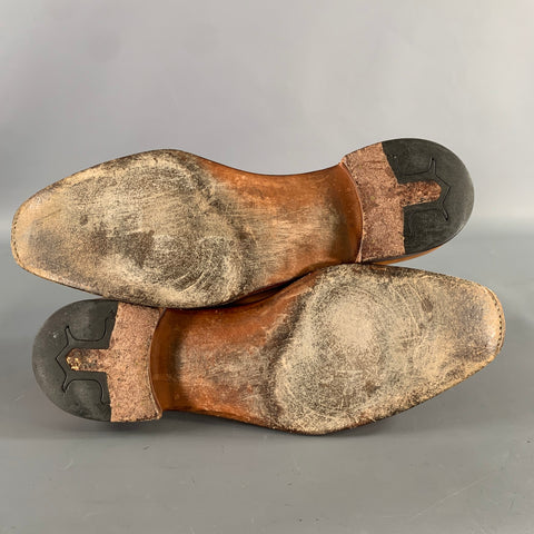 JOHN LOBB Size 9.5 Tan Leather Tassels Loafers