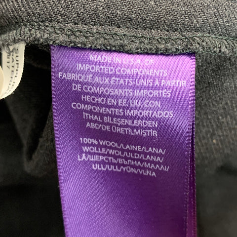 RALPH LAUREN Size 8 Grey Black Wool Herringbone Double Breasted Coat