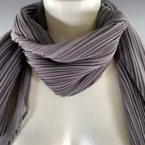 PLEATS PLEASE by ISSEY MIYAKE Grey Pleated Scarves & Shawls