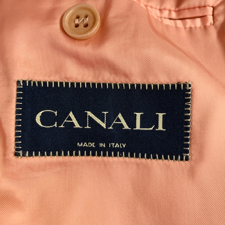 CANALI Size 42 Long Pink Bamboo Rayon Single Breasted Three Button Sport Coat