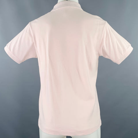 LACOSTE Size M Pink Embroidery Cotton Short Sleeve Polo