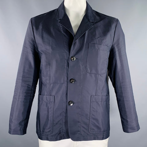 PAUL SMITH Size XL Navy Nylon Cotton Single Breasted Jacket