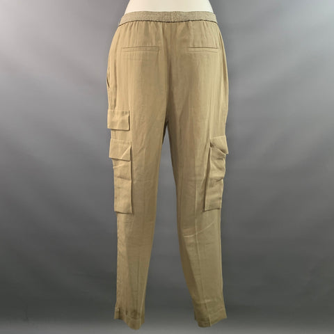BRUNELLO CUCINELLI Size 6 Olive Gold Cotton Pleated Cargo Casual Pants
