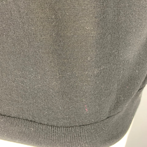 PAUL SMITH Talla M Jersey de punto de lana merino con media cremallera en negro