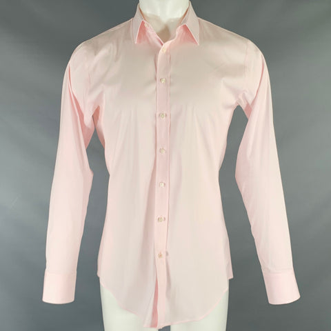 THOMAS PINK Size S Pink Cotton Blend Slim Fit Long Sleeve Shirt