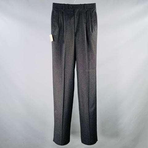 BILLY BLUE Size 30 Grey Charcoal Wool Pleated Dress Pants