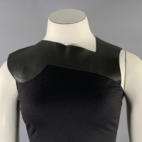 BOTTEGA VENETA Size S Black Wool Heather Sleeveless Dress