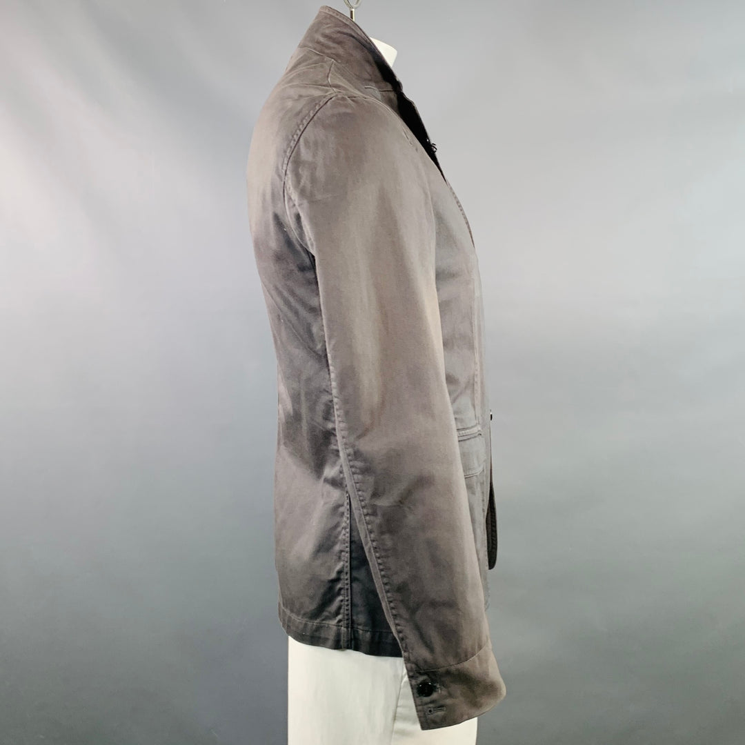 BURBERRY BRIT Size L Grey Slate Cotton Buttoned Jacket