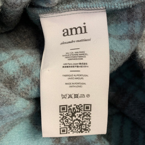 Veste chemise oversize AMI by ALEXANDRE MATTIUSSI Taille XS Carreaux bleu-gris