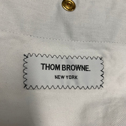 THOM BROWNE Size M Navy White Stripe Wool Elastic Waistband Casual Pants