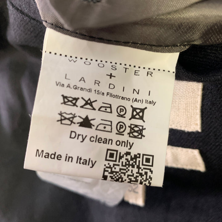 WOOSTER + LARDINI Size 42 Regular Black Flax Wool Sport Coat