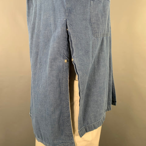 ELEPHANT BLANC Size L Blue Cotton Western Long Sleeve Shirt