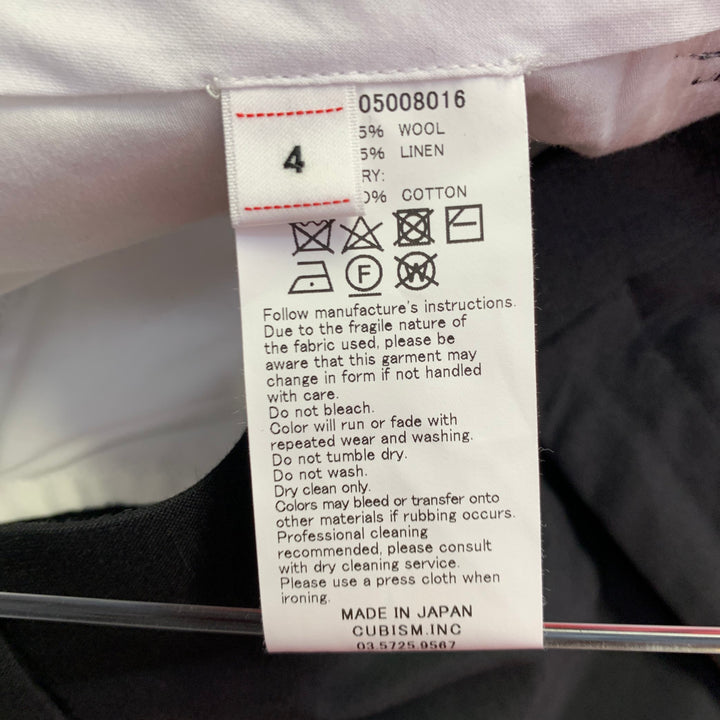 VISVIM Size L Dalton Slacks Black Wool Linen Tapered Zip Fly Dress Pants
