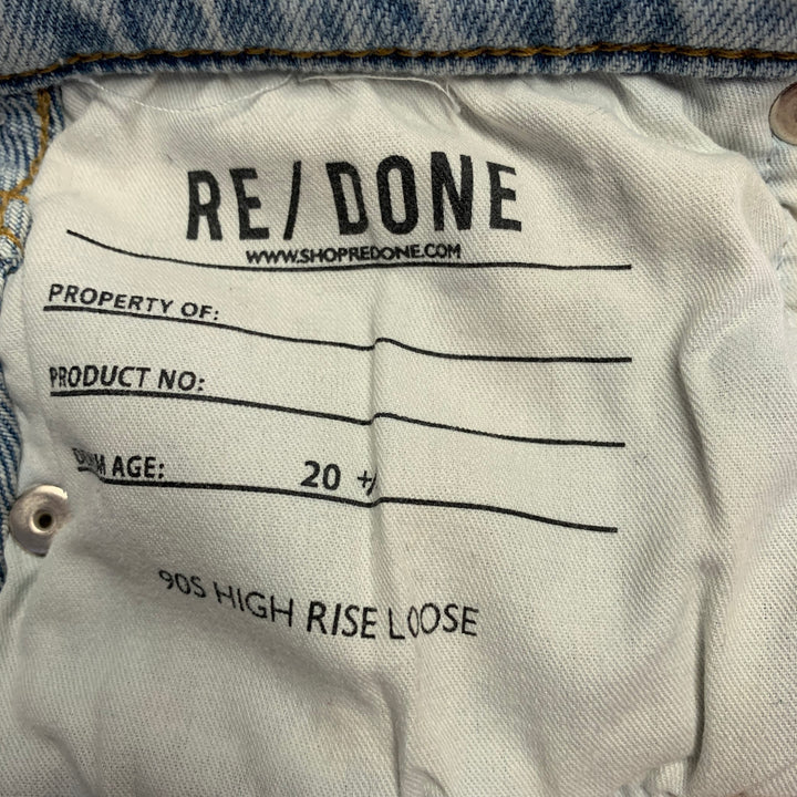 RE/DONE Size 26 90s High Rise Loose Blue Cotton Blend Button Fly Jeans