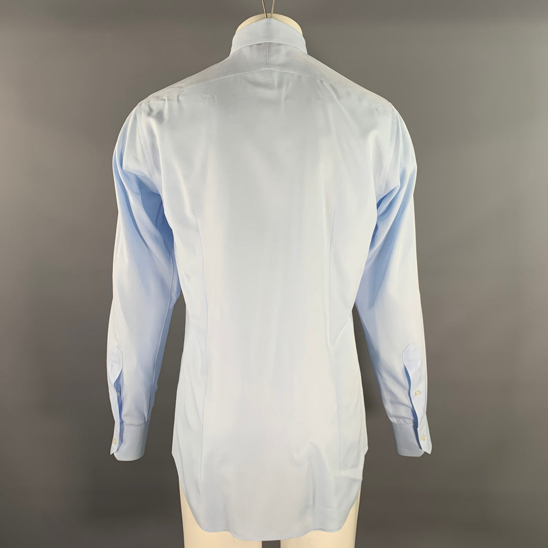 HAMILTON Size S Blue Light Blue Cotton Spread Collar Long Sleeve Shirt