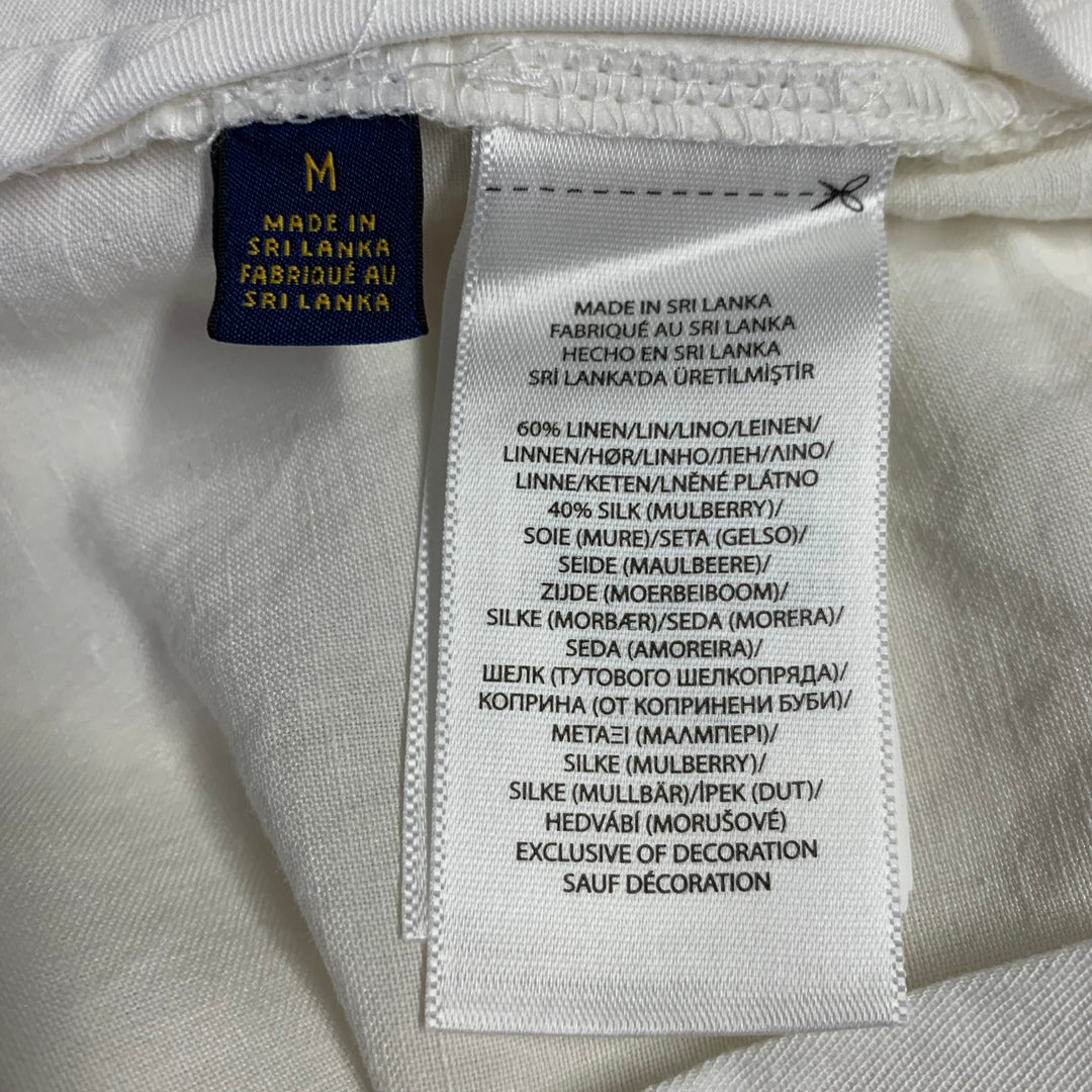 POLO by RALPH LAUREN Size M White Linen Silk Drawstring Shorts