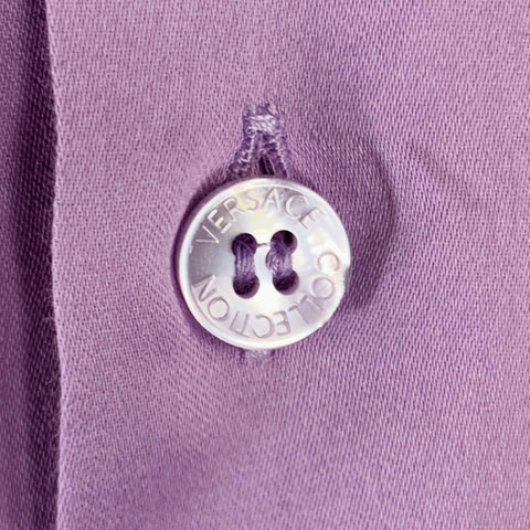 VERSACE COLLECTION Size S Purple Cotton Long Sleeve Shirt