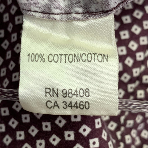 THEORY Taille M Chemise à manches longues en coton avec une poche et motifs à carreaux marron et blancs Toby P