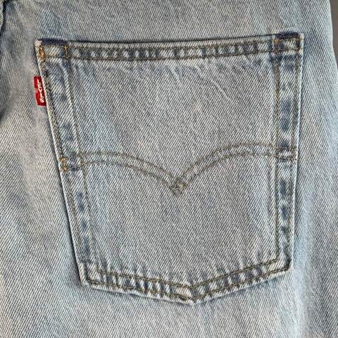 LEVI STRAUSS Size 32 Blue Cotton Wide Leg Distressed Raw Edge Jeans