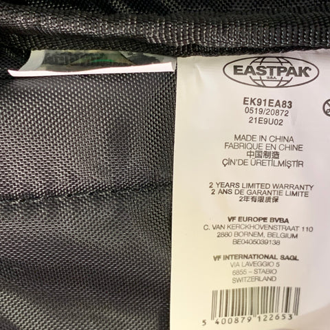 EASTPAK x RAF SIMONS Black Silver Textured Polyester Blend Backpack