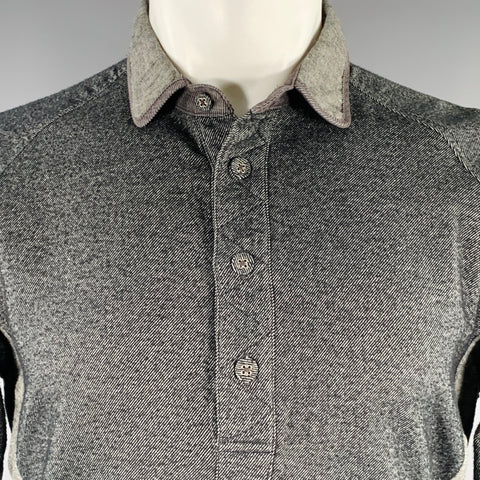 WHITE MOUNTAINEERING AW11 Size S Grey Charcoal Twill Cotton Half Placket Polo