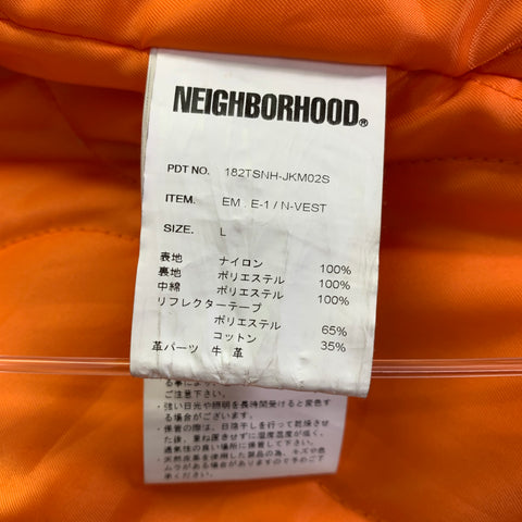 NEIGHBORHOOD Size L Fck Em Black Logo Nylon Zip Up Vest