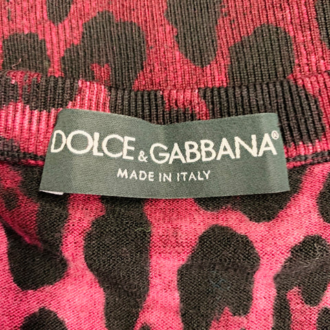 DOLCE & GABBANA Size 6 Black Purple Wool Animal Print Sleeveless Pullover