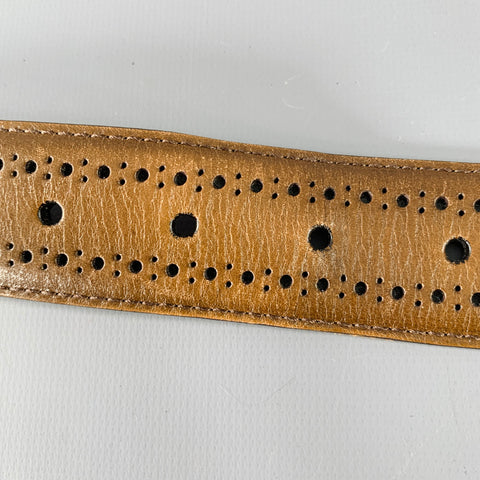 ALLEN EDMONDS Size 36 Taupe Perforated Leather Belt