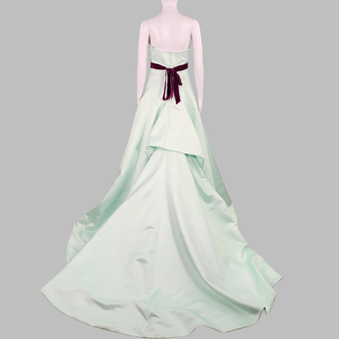 MONIQUE LHUILLIER Size 6 Mint Purple Strapless Evening Gown