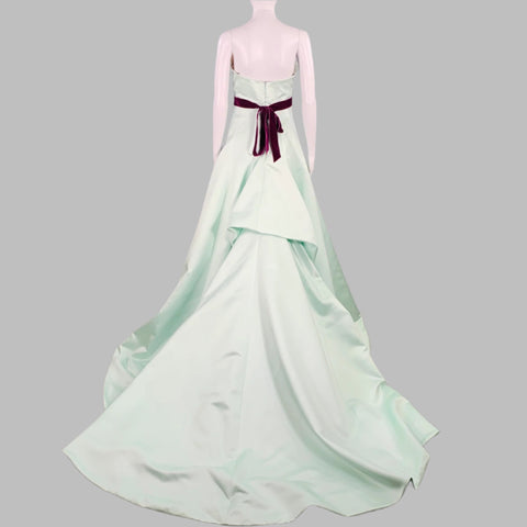 Robe de soirée bustier violet menthe MONIQUE LHUILLIER taille 6