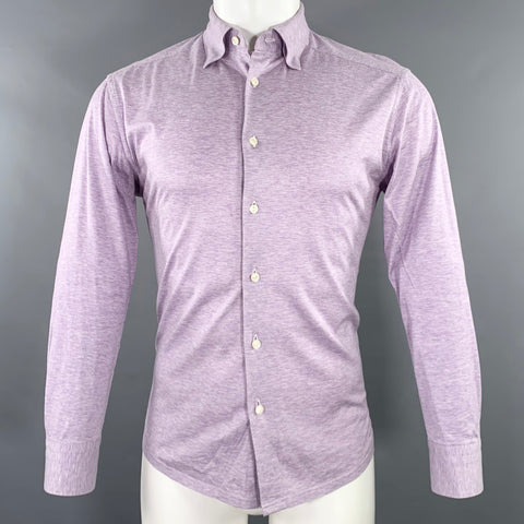 ETON Taille M Chemise à manches longues et col boutonné violet chiné