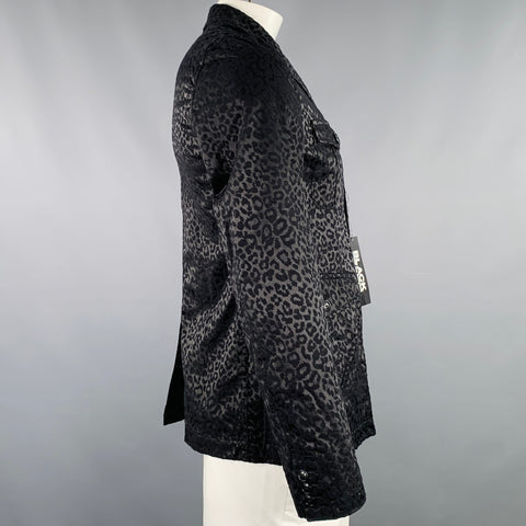 COMME des GARCONS Size L Black Jacquard Cotton Blend Jacket