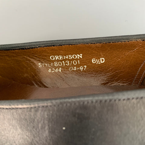 PAUL STUART x GRENSON Size 6.5 Black Leather Bow Loafers