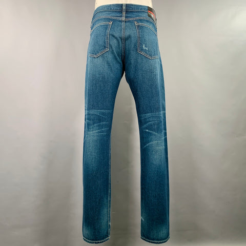 Jeans BLVCK SCVLE taille 36 bleus délavés à braguette boutonnée