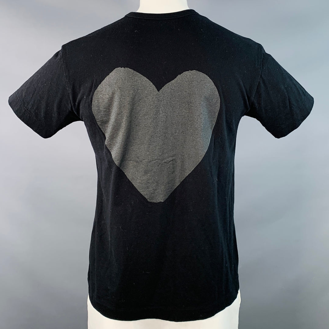 COMME des GARCONS PLAY Size XL Black Heart Logo Cotton Crew Neck T-shirt