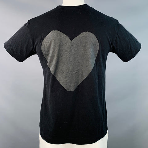 COMME des GARCONS PLAY Size XL Black Heart Logo Cotton Crew Neck T-shirt